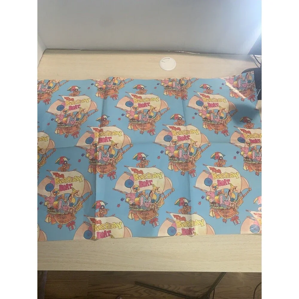 Vintage 70's Kid's Birthday Gift Wrap